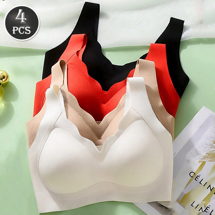 Mastectomy Bra Pocket - 4pcs Bra Wanita Tanpa Kawat Seamless