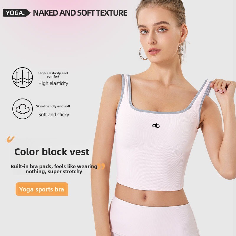 Plunge Bra Push Up - Tank Top Yoga Wanita Musim Panas